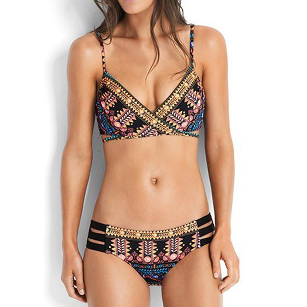 Bohemia Print Push-Up Bikini Set
