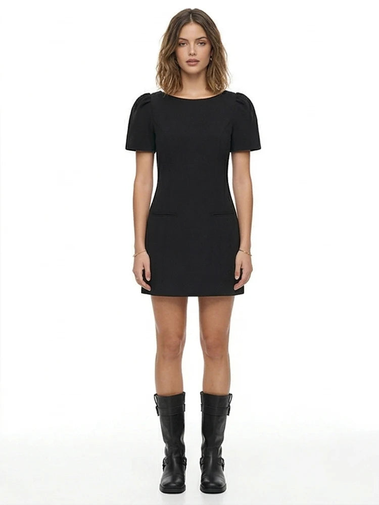 Pleated Pocket Mini Dress