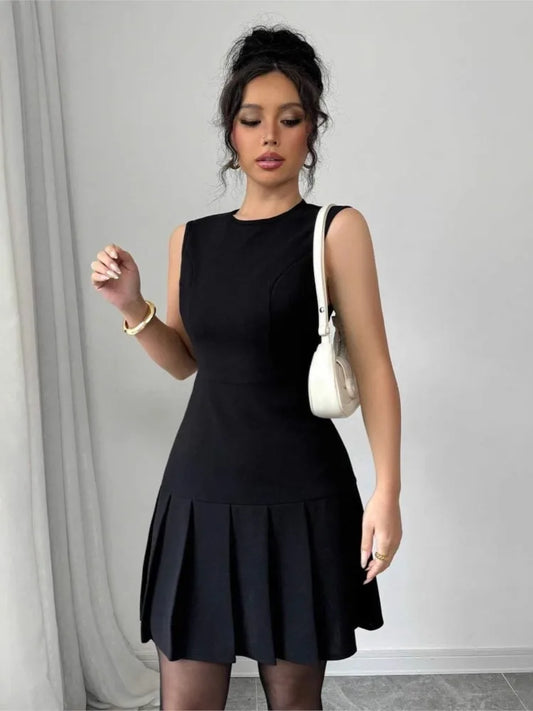O-Neck Sleeveless Mini Dress