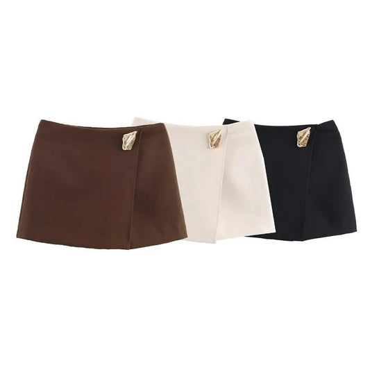 Asymmetrical Solid Mini Skirt