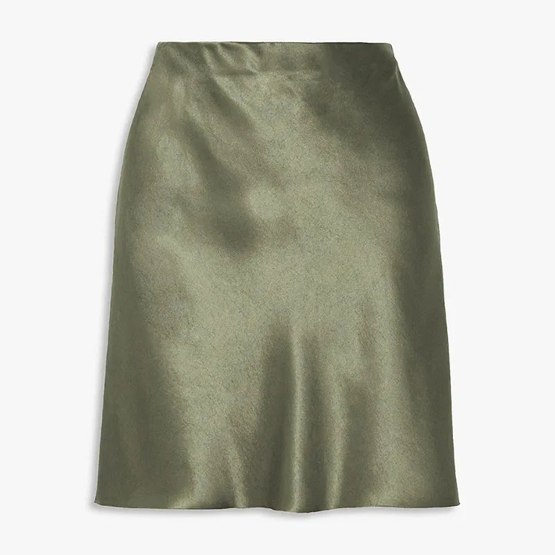 Satin Acetate Evening Mini Skirt