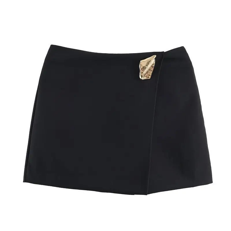 Asymmetrical Solid Mini Skirt