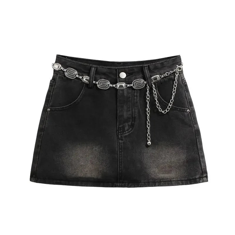 Y2K High-Waist Denim Mini Skirt