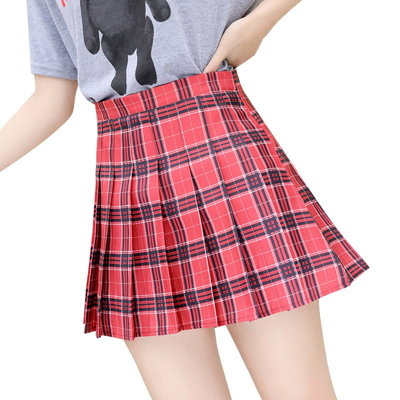 Pleated High-Waist Mini Skirt