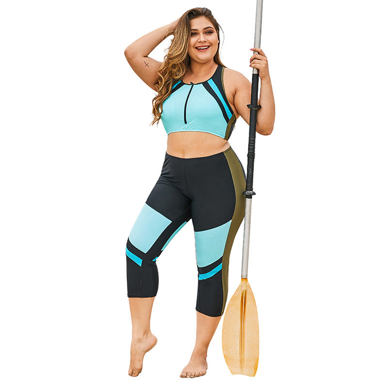 High Waist Conservative Two-Piece Swimsuit