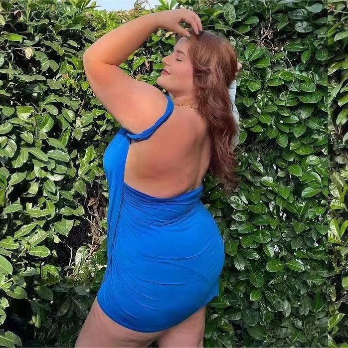 Plus Size Backless Camisole Swimsuit