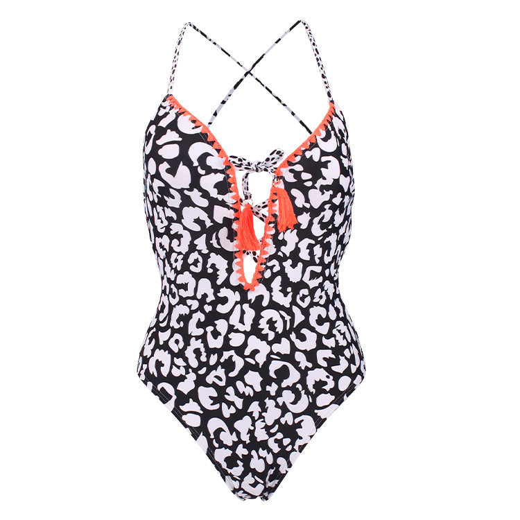 Backless Deep V One-Piece Swimsuit