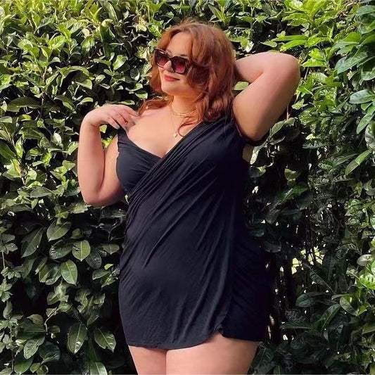 Plus Size Backless Camisole Swimsuit