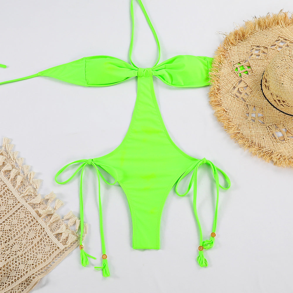 Sexy Halter Strap One-Piece Swimsuit