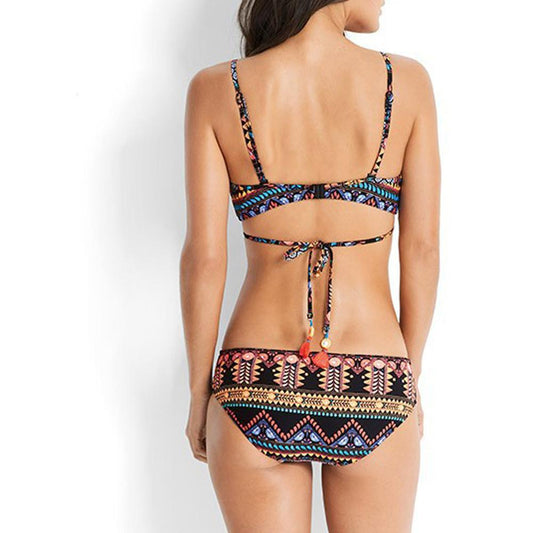 Bohemia Print Push-Up Bikini Set