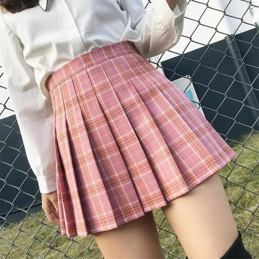 Pleated High-Waist Mini Skirt