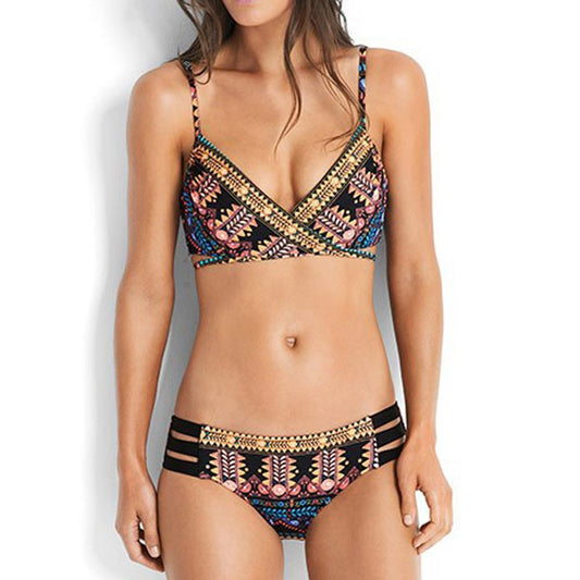 Bohemia Print Push-Up Bikini Set