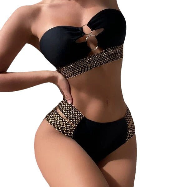Sexy High Waist Split Bikini Swimsuit