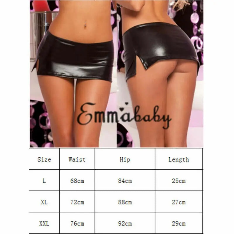 Bodycon Leather Dance Mini Skirt