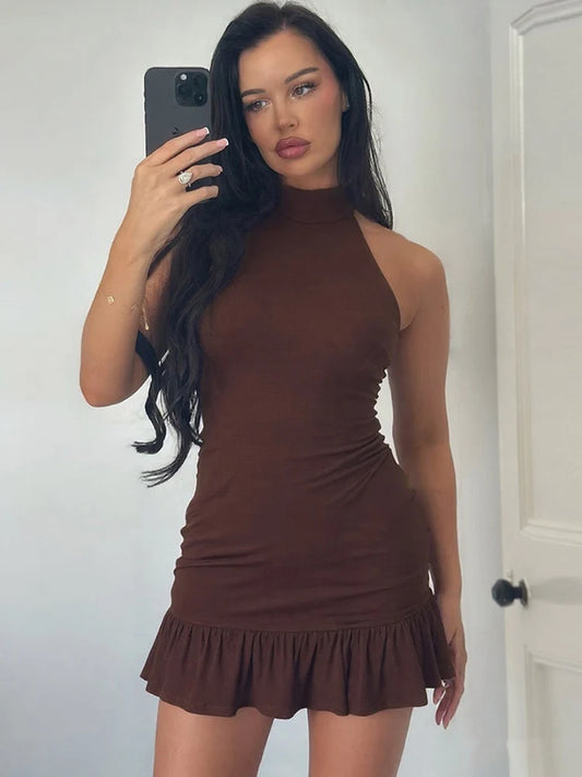 Backless Sleeveless Bodycon Mini Dress