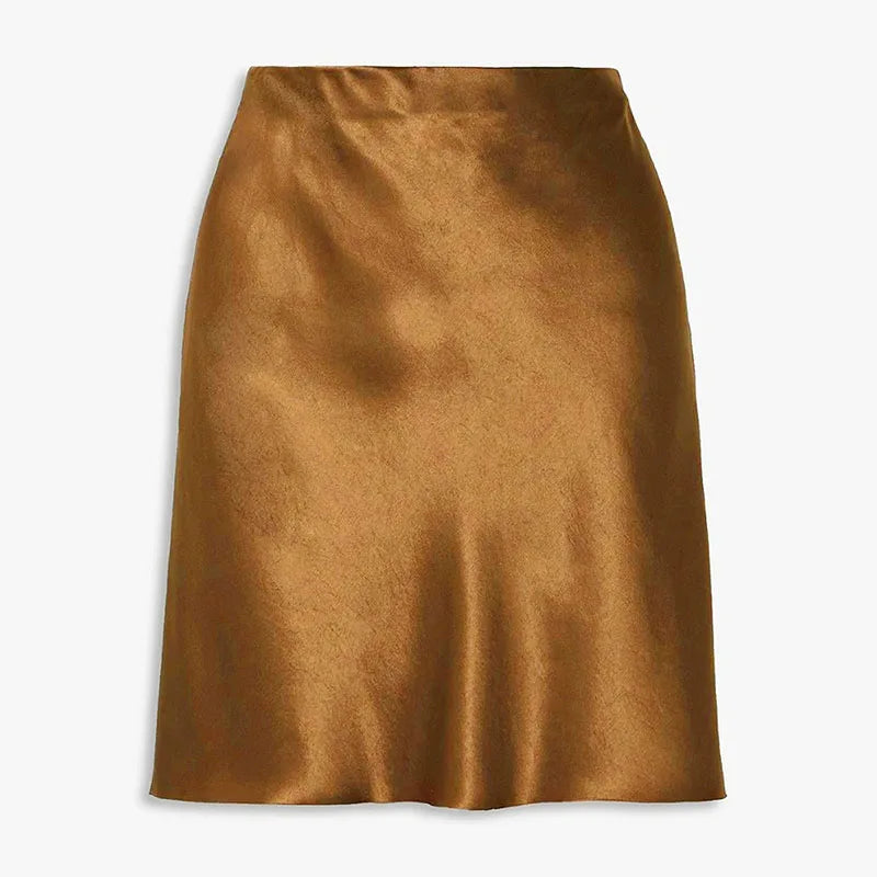 Satin Acetate Evening Mini Skirt