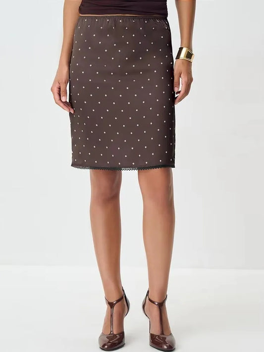 Polka Dot Lace Patchwork Mini Skirt