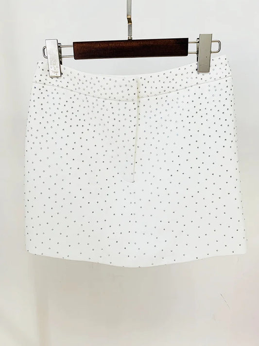 Rhinestone Beaded Mini Skirt