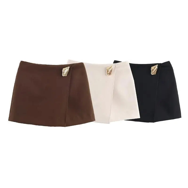 Asymmetrical Solid Mini Skirt