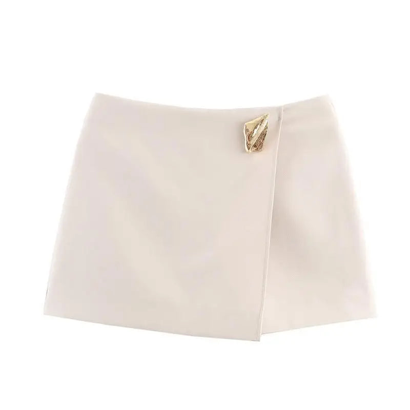 Asymmetrical Solid Mini Skirt