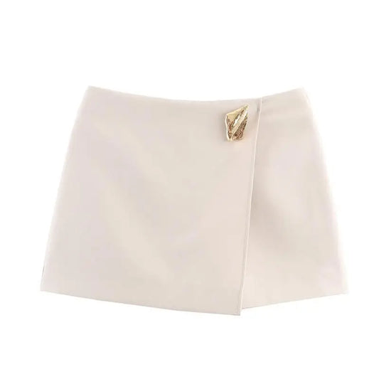 Asymmetrical Solid Mini Skirt