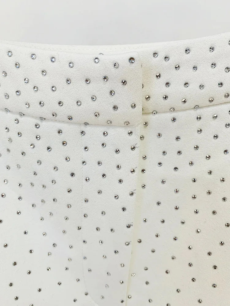 Rhinestone Beaded Mini Skirt
