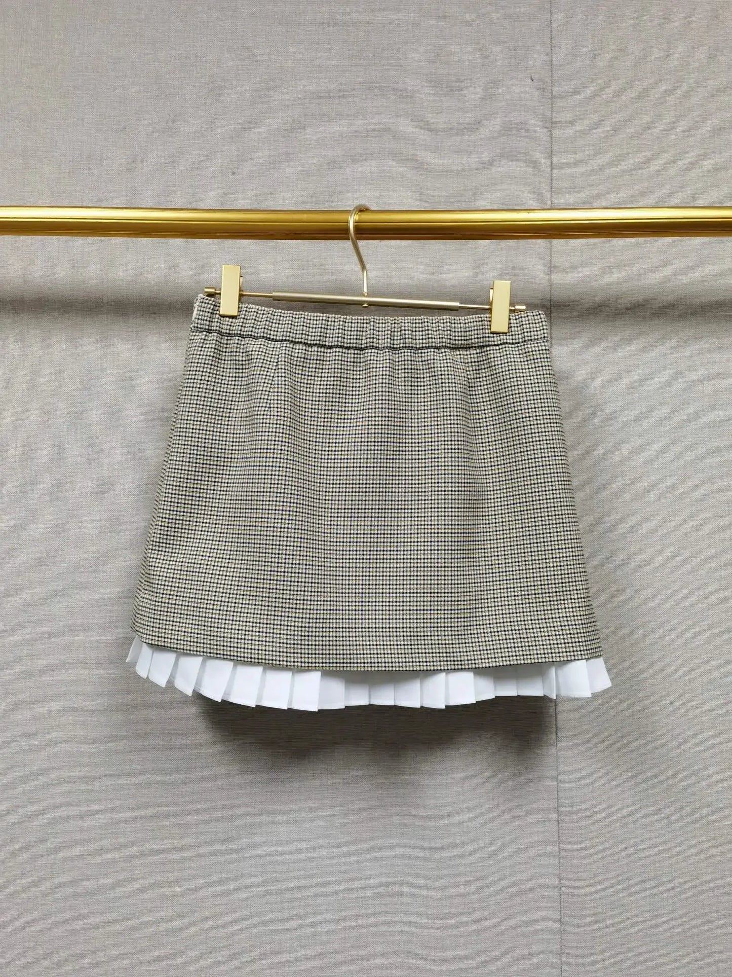 Houndstooth Jacket & Pleated Mini Skirt Set