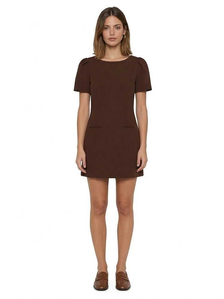 Pleated Pocket Mini Dress