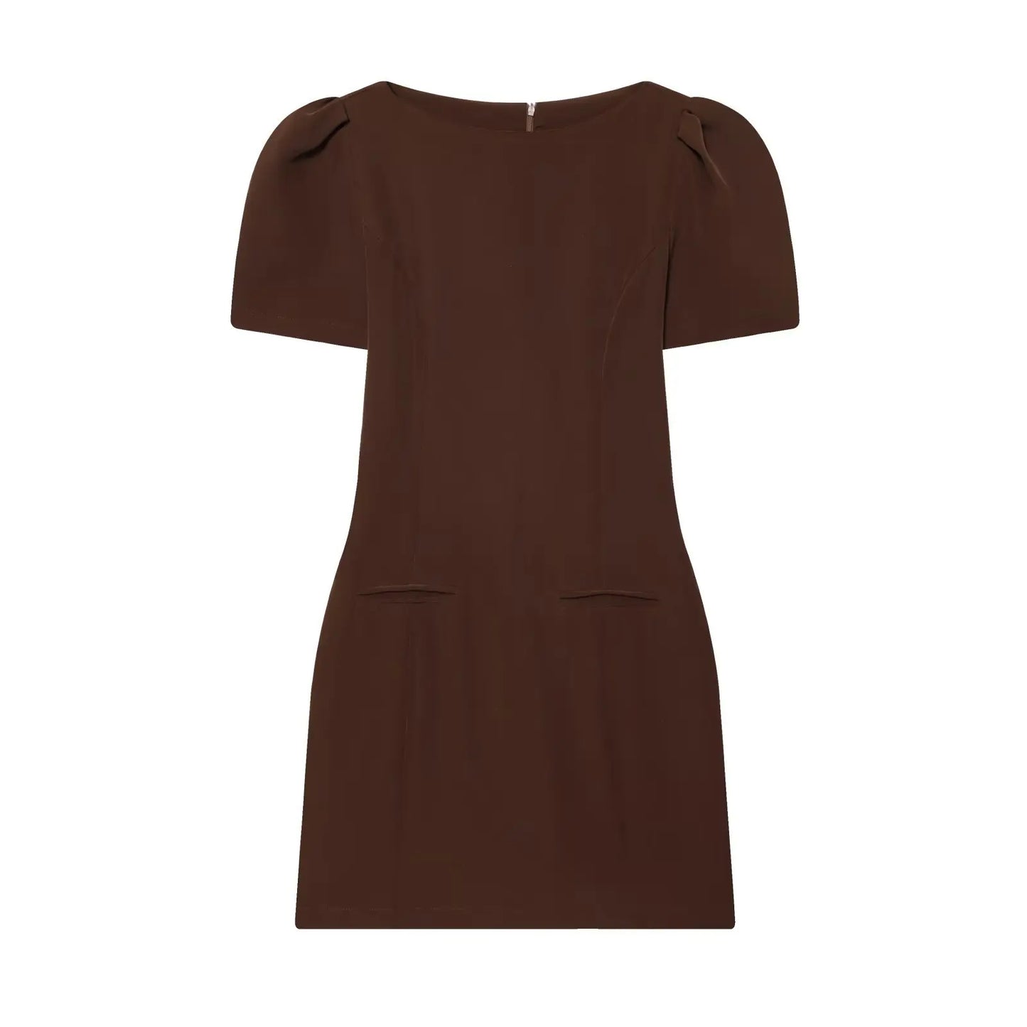 Boat Neck Puff Sleeve Bodycon Mini Dress