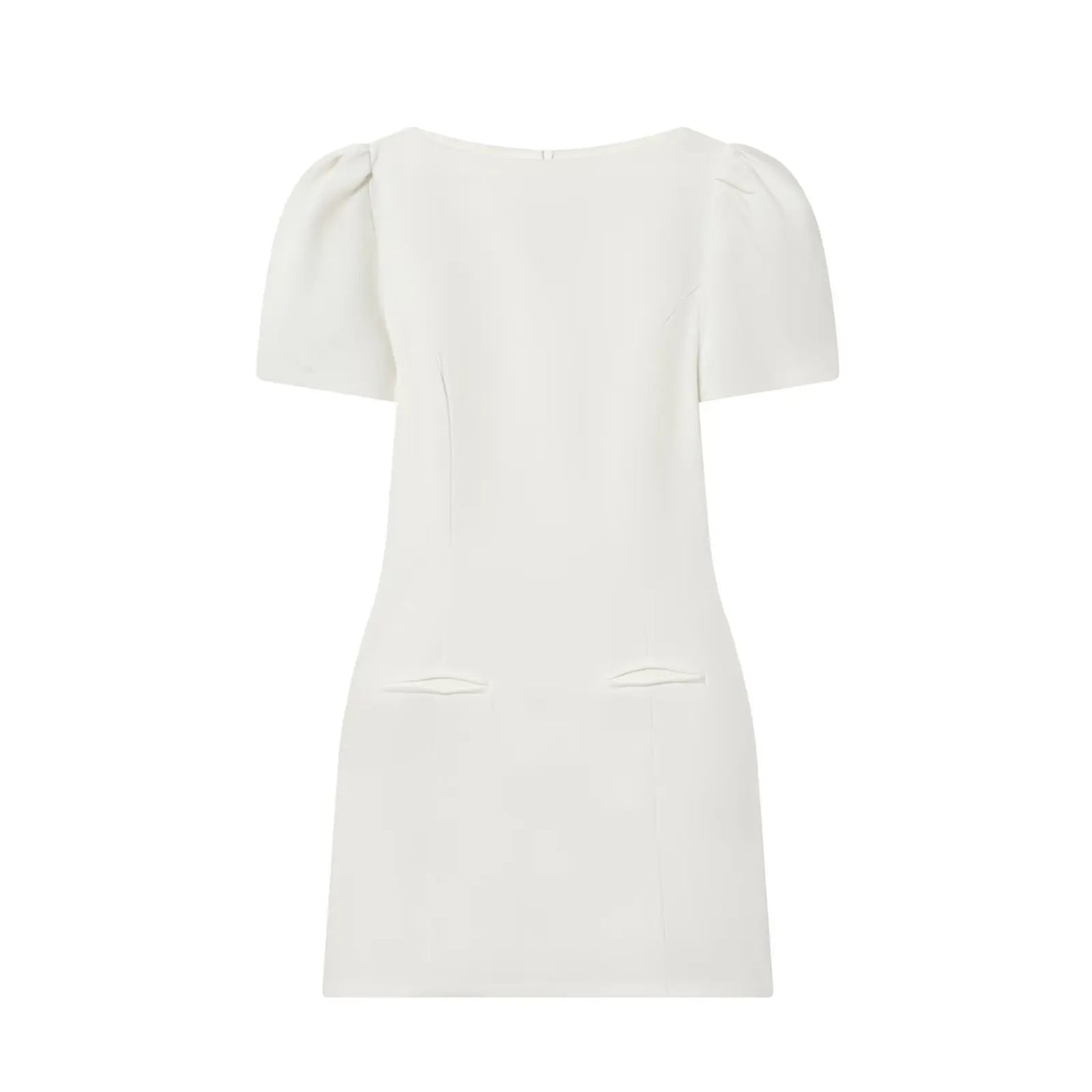 Boat Neck Puff Sleeve Bodycon Mini Dress