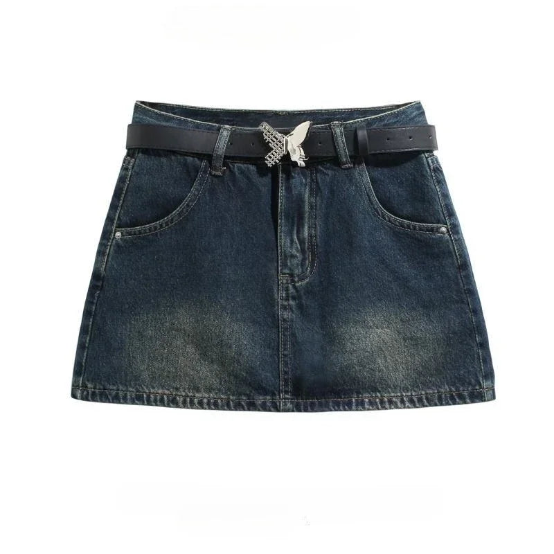 Y2K High-Waist Denim Mini Skirt