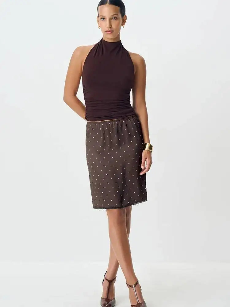 Polka Dot Lace Patchwork Mini Skirt