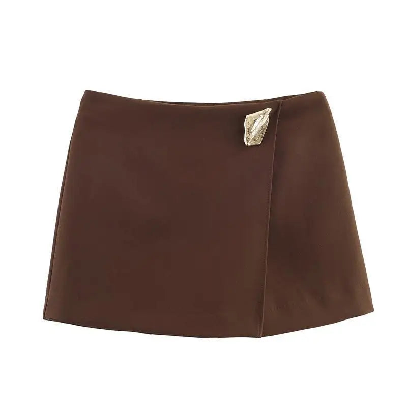 Asymmetrical Solid Mini Skirt