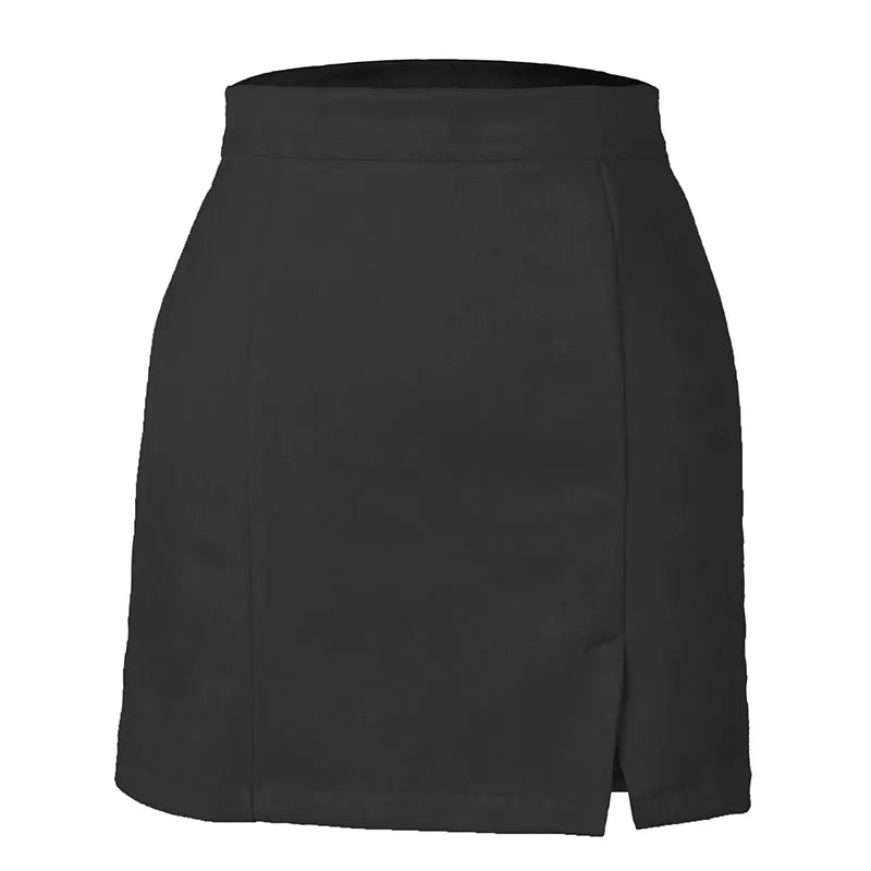 Suede Bodycon Zip Mini Skirt