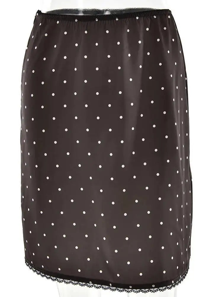 Polka Dot Lace Patchwork Mini Skirt