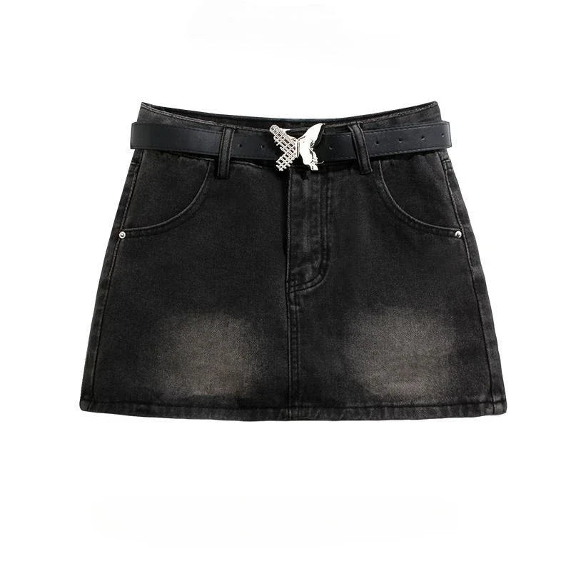 Y2K High-Waist Denim Mini Skirt