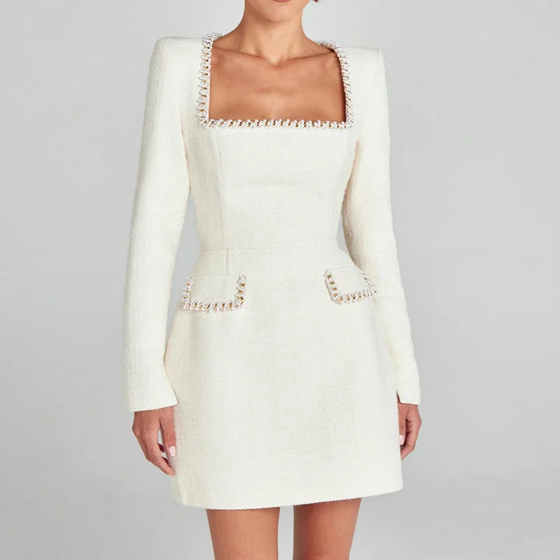 Patchwork Backless Sleeveless Pocket Mini Dress