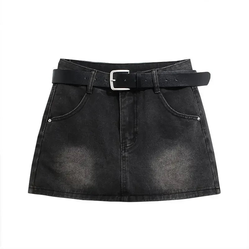 Y2K High-Waist Denim Mini Skirt