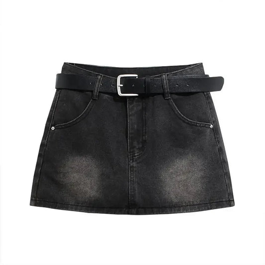 Y2K High-Waist Denim Mini Skirt